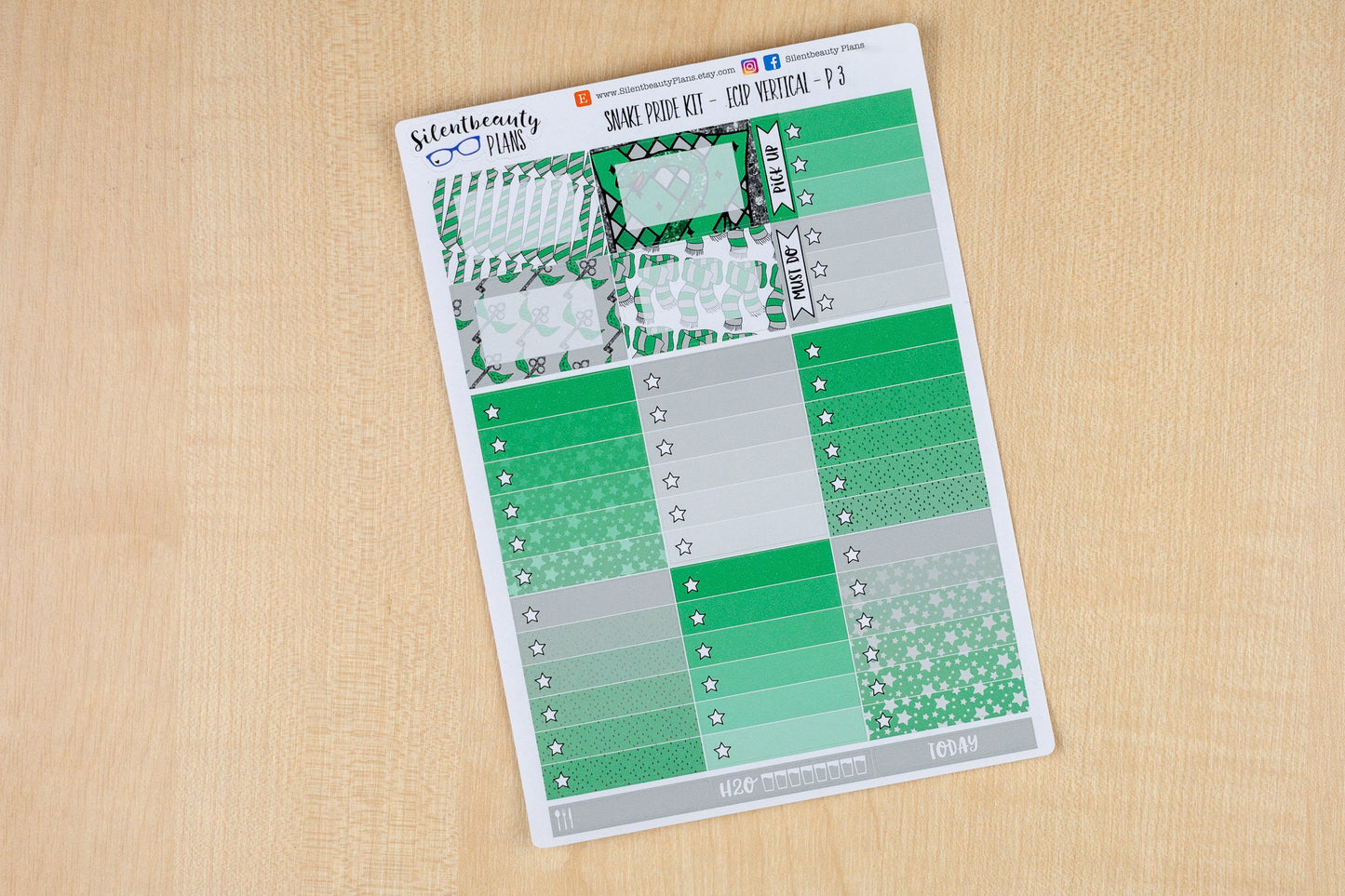 Snake Pride Weekly Sticker Kit - Standard Vertical, Vertical, Planner Stickers, UK