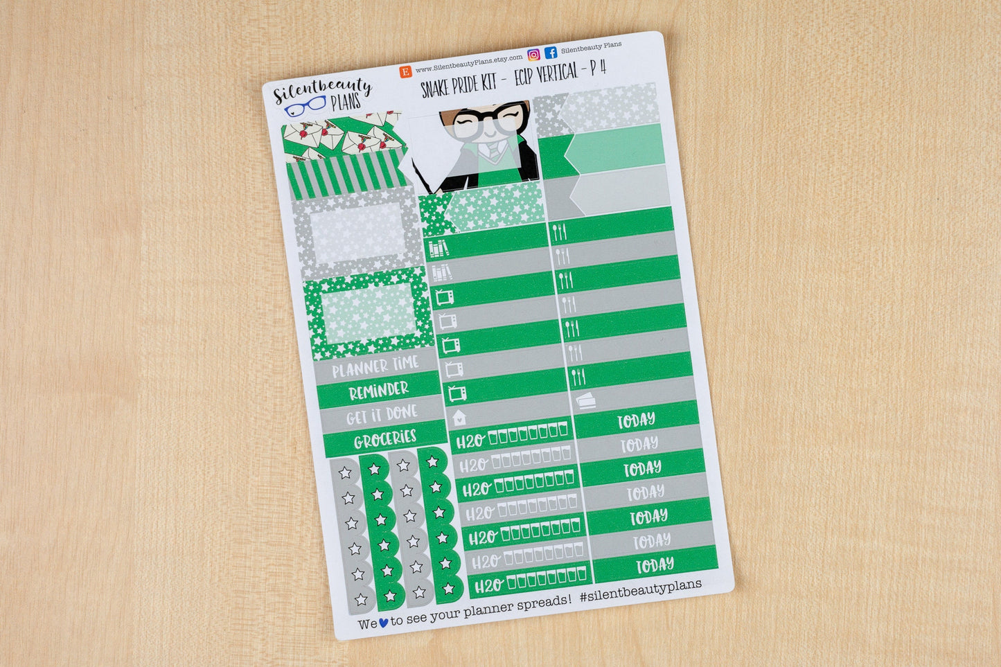 Snake Pride Weekly Sticker Kit - Standard Vertical, Vertical, Planner Stickers, UK