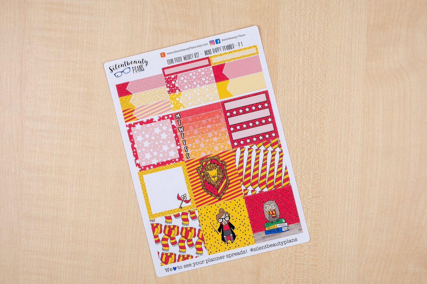 Lion Pride Weekly Kit - Mini Happy Planner, Planner Stickers, UK