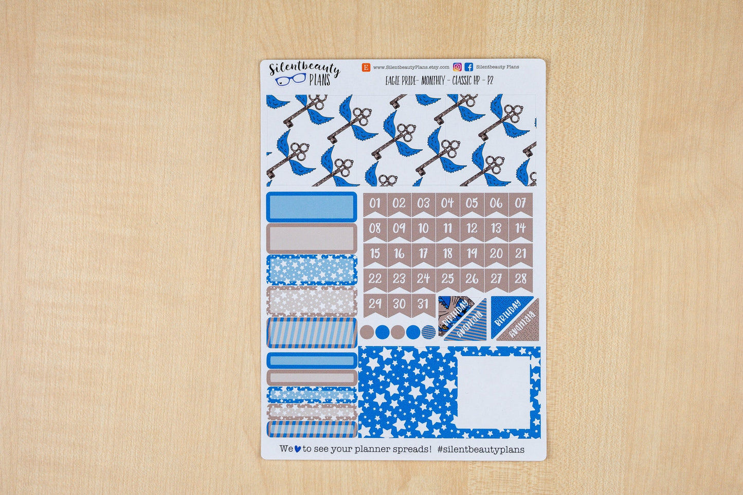 Eagle Pride Monthly Sticker Kit | Pick your Month & Start Day