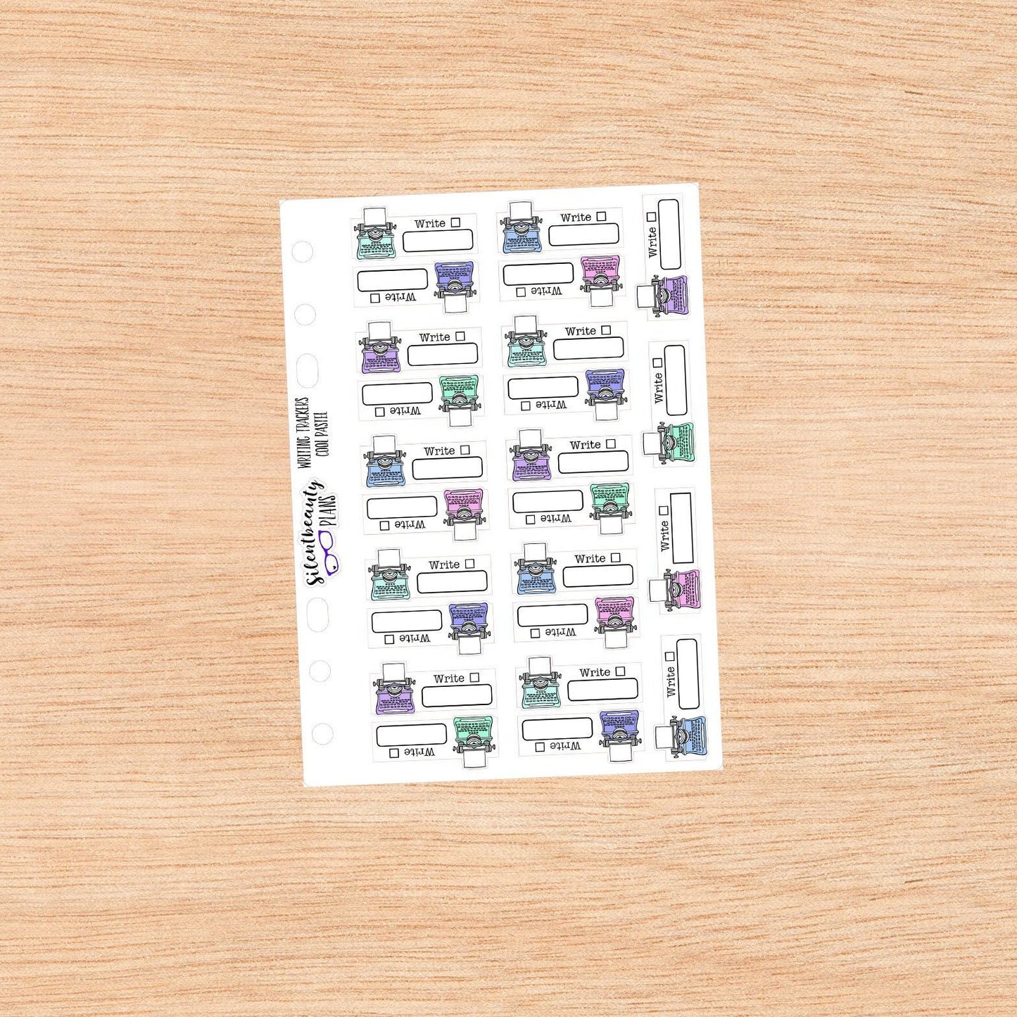 Writing Planner Stickers, Typewriter, Writing Tracker Stickers, Planner Stickers, Filofax, Kikki-K, Erin Condren, Happy Planner, UK