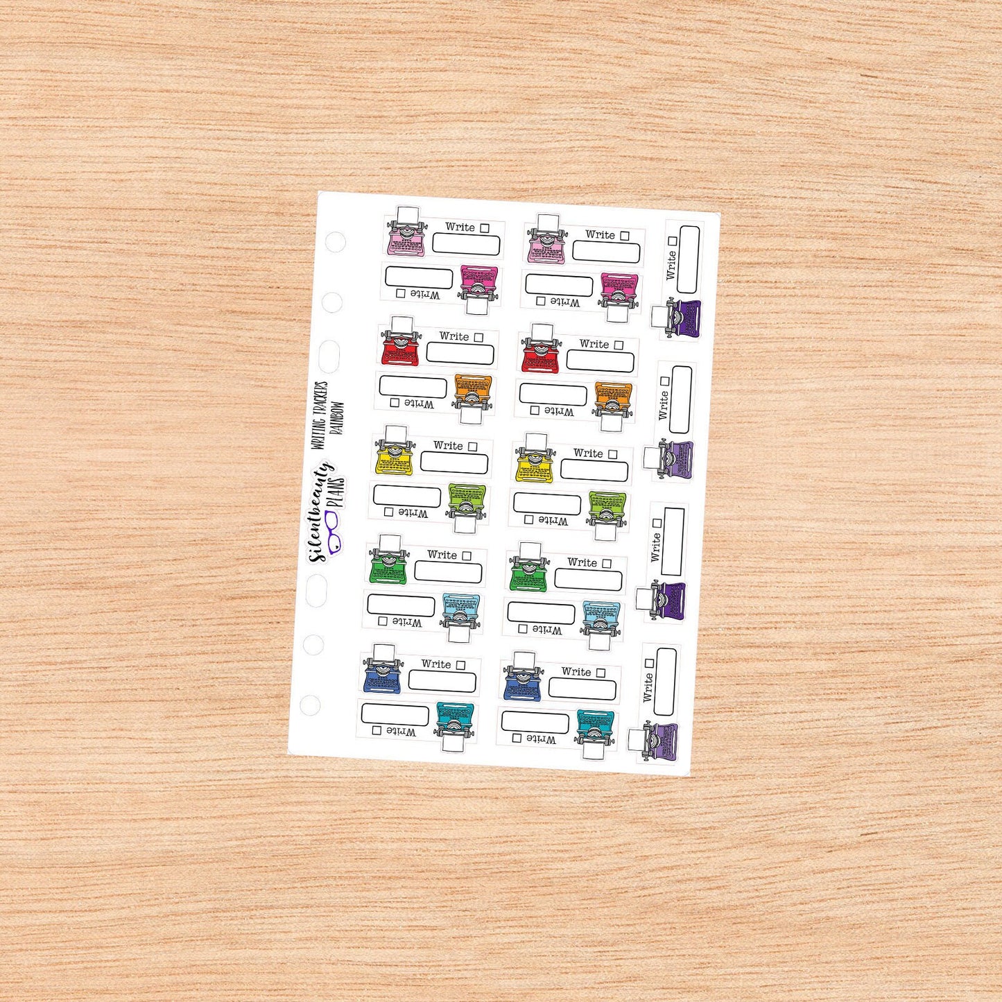 Writing Planner Stickers, Typewriter, Writing Tracker Stickers, Planner Stickers, Filofax, Kikki-K, Erin Condren, Happy Planner, UK