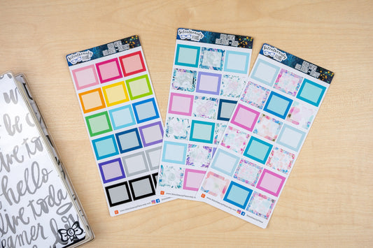 Full Boxes - 3 Colour Palettes - Hobonichi Weeks, Planner Stickers, UK