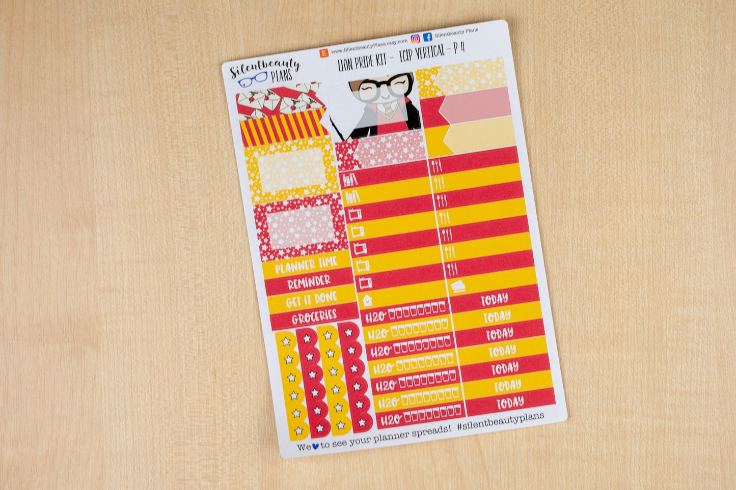 Lion Pride Sticker Kit - Standard Vertical, Vertical, Planner Stickers, UK