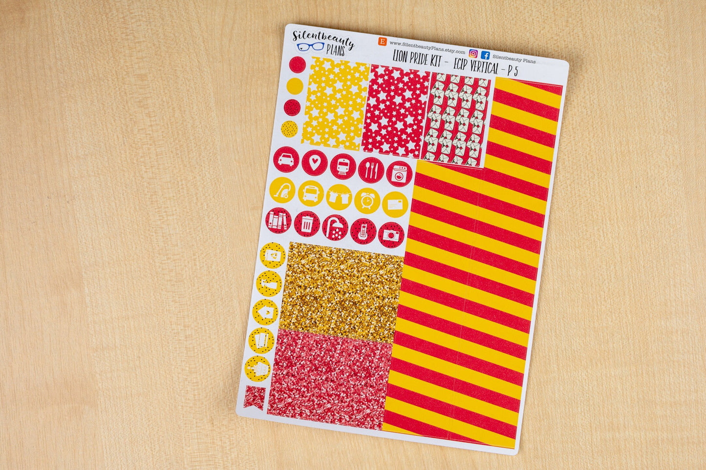 Lion Pride Sticker Kit - Standard Vertical, Vertical, Planner Stickers, UK