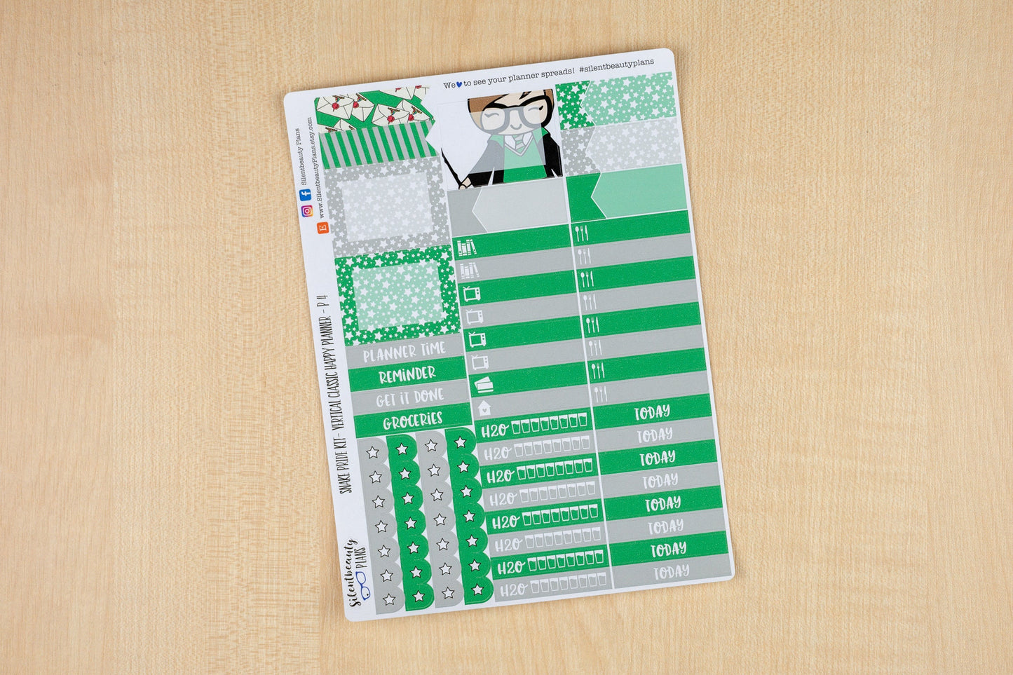 Snake Pride Weekly Sticker Kit - Classic Happy Planner, Vertical, Planner Stickers, UK