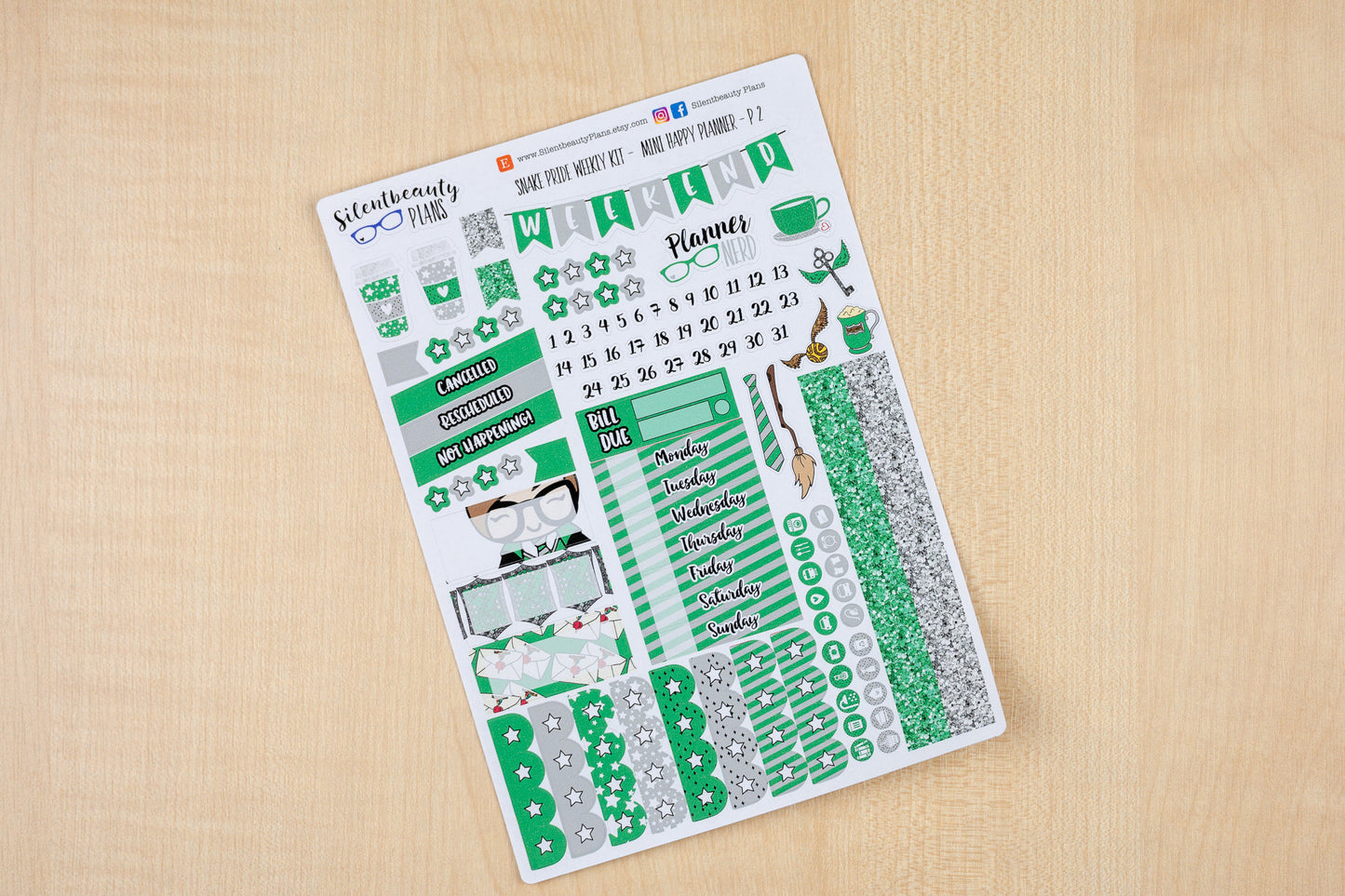 Snake Pride Weekly Kit - Mini Happy Planner, Planner Stickers, UK