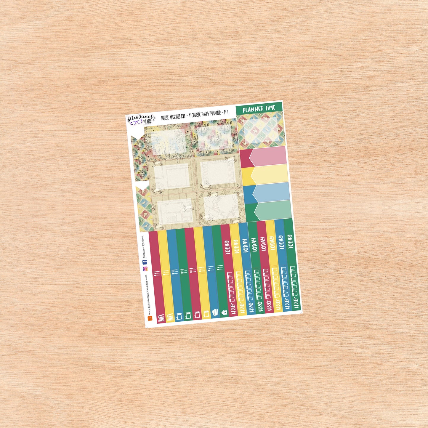 School House Mascots Sticker Kit - Vertical Classic Happy Planner, Vertical, Planner Stickers, UK