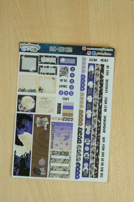 Lupin - Werewolf & Full Moon - Weekly Kit - Hobonichi Weeks, Planner Stickers, UK