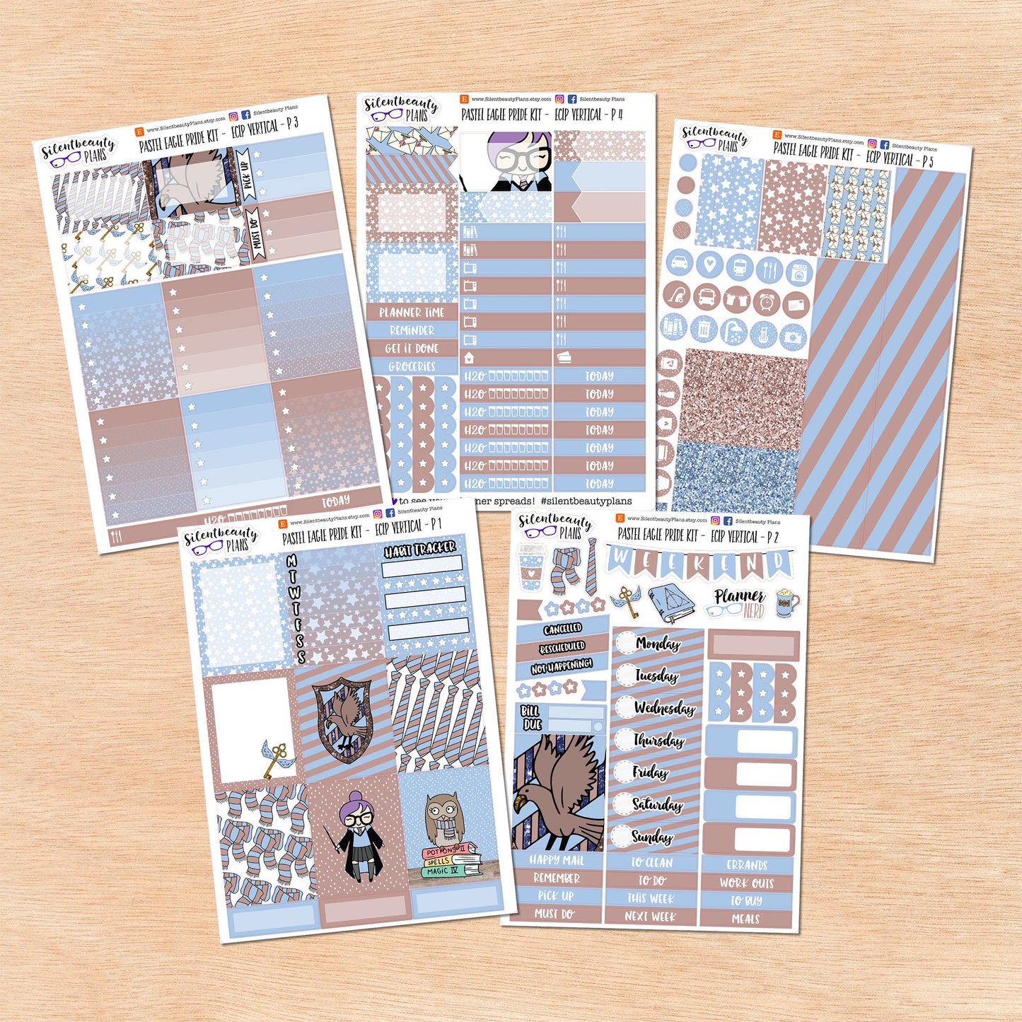 Pastel Eagle Pride Weekly Sticker Kits