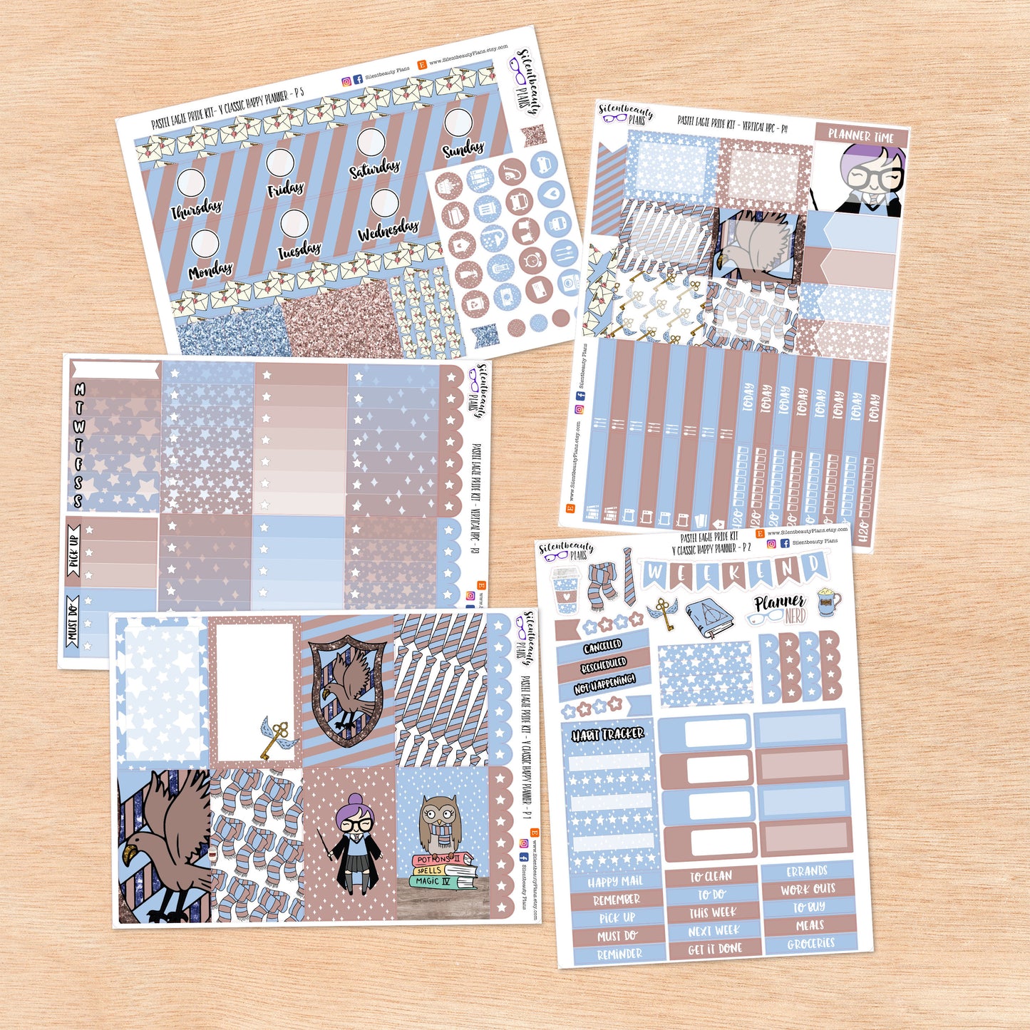 Pastel Eagle Pride Weekly Sticker Kits