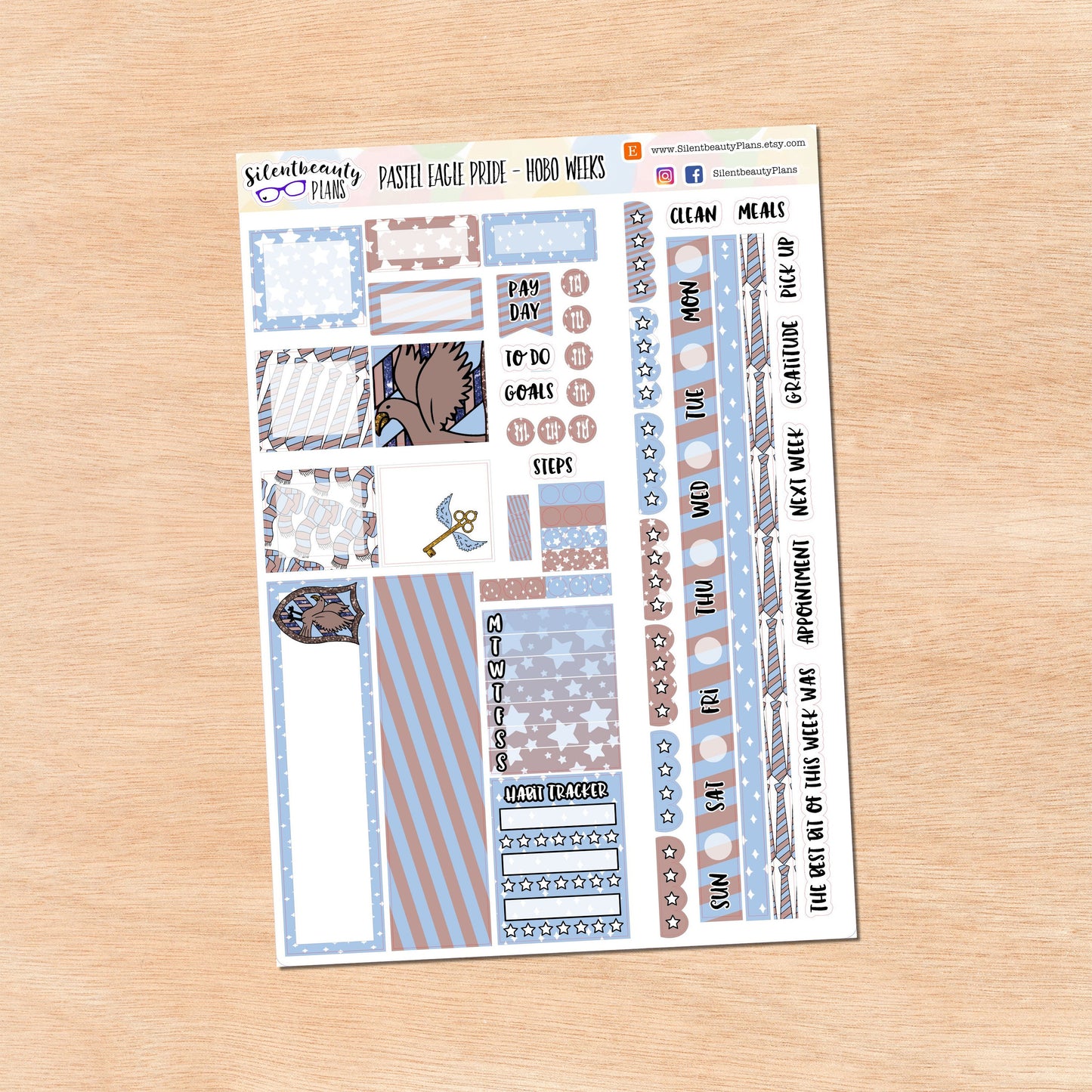 Pastel Eagle Pride Weekly Sticker Kits