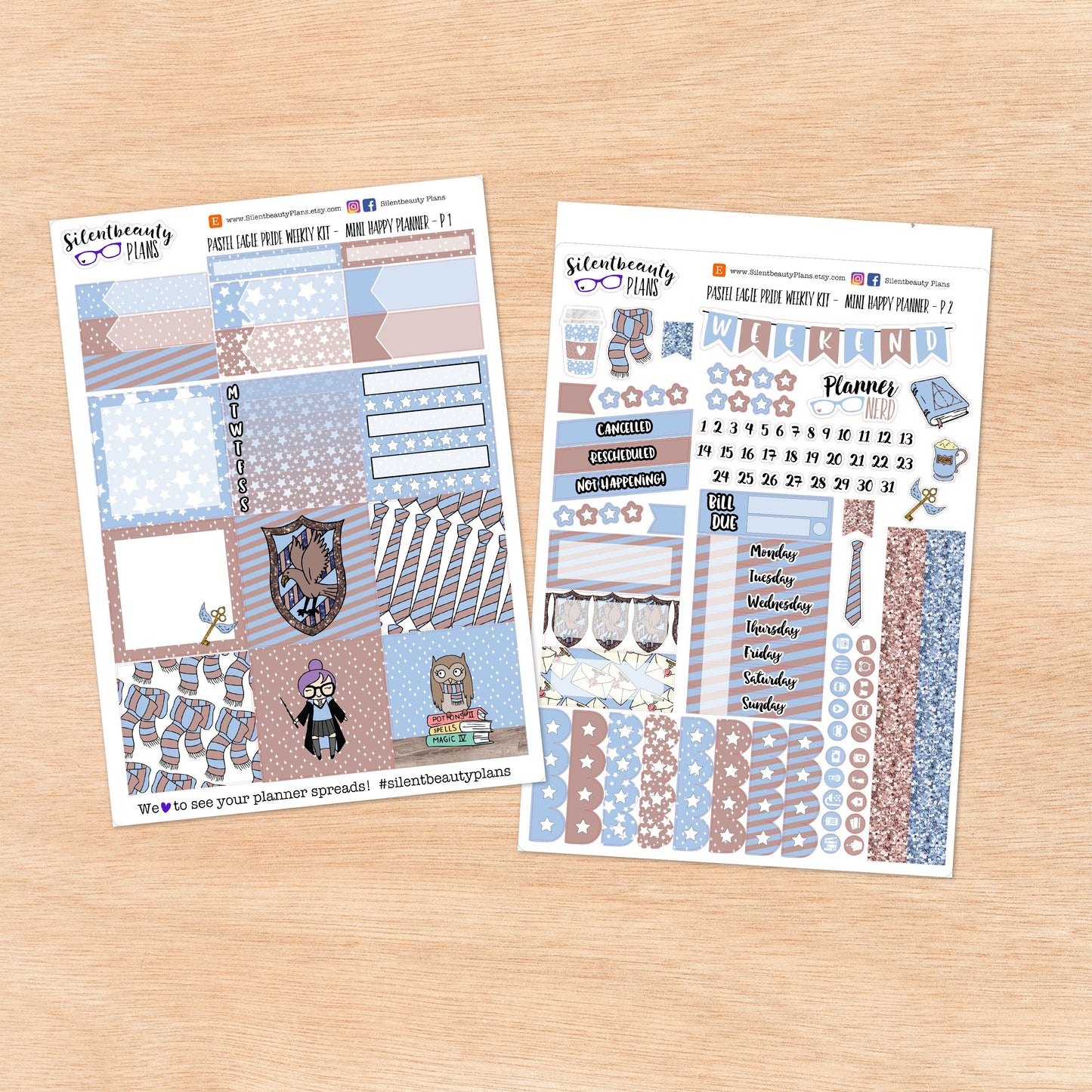 Pastel Eagle Pride Weekly Sticker Kits