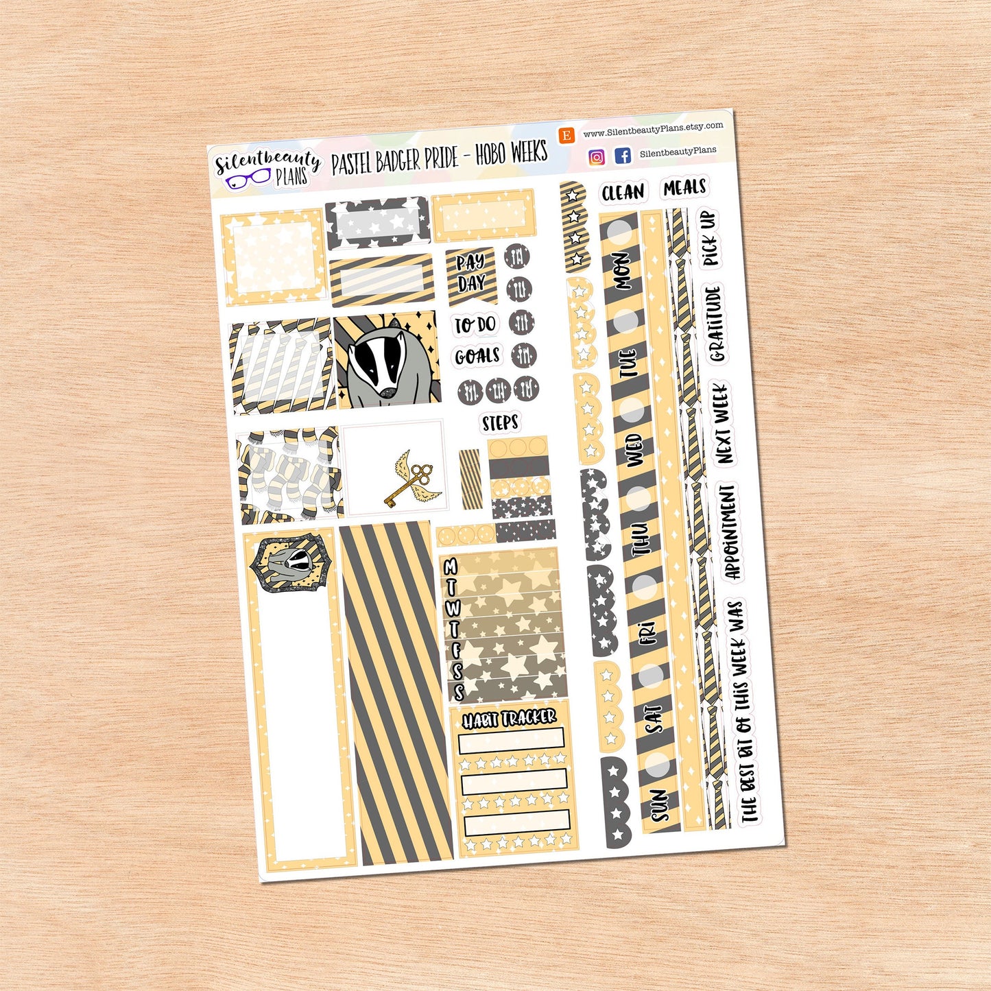 Pastel Badger Pride Weekly Sticker Kits