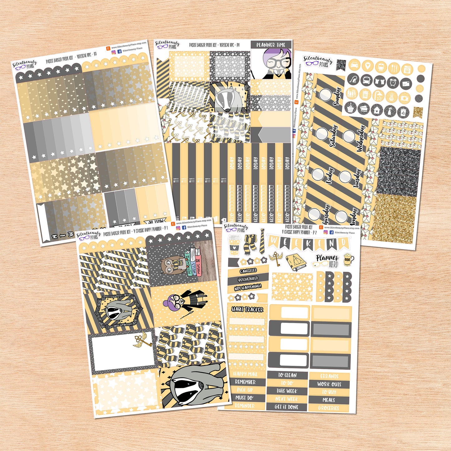 Pastel Badger Pride Weekly Sticker Kits