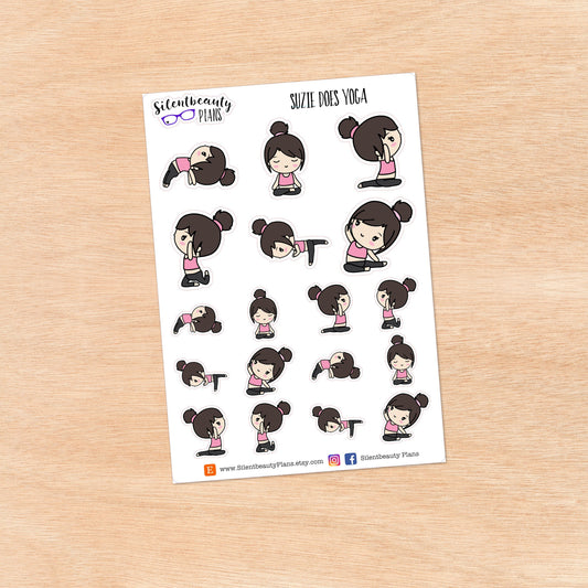 Suzie does Yoga - Cute Girl Stickers