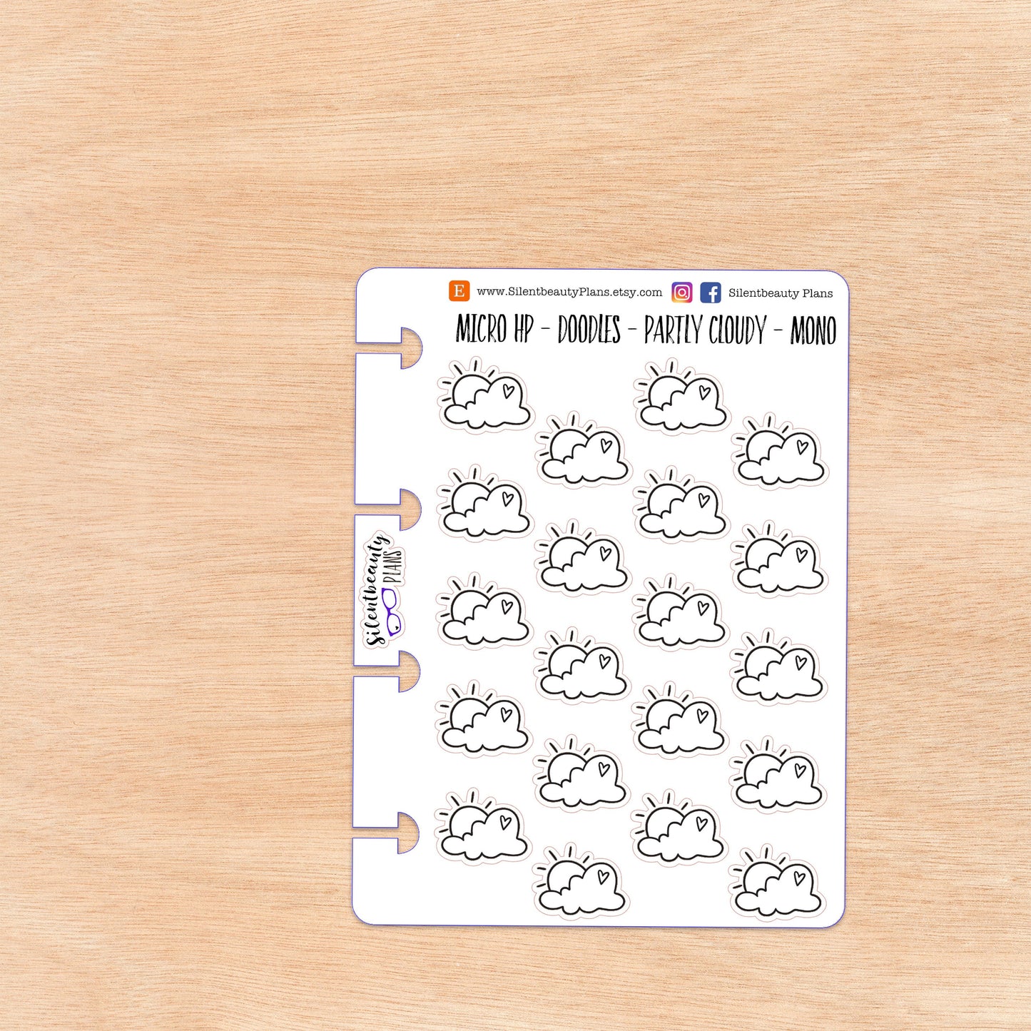 Doodle Partly Cloudy - Partly Sunny | 4 Colour Options | Micro Disc