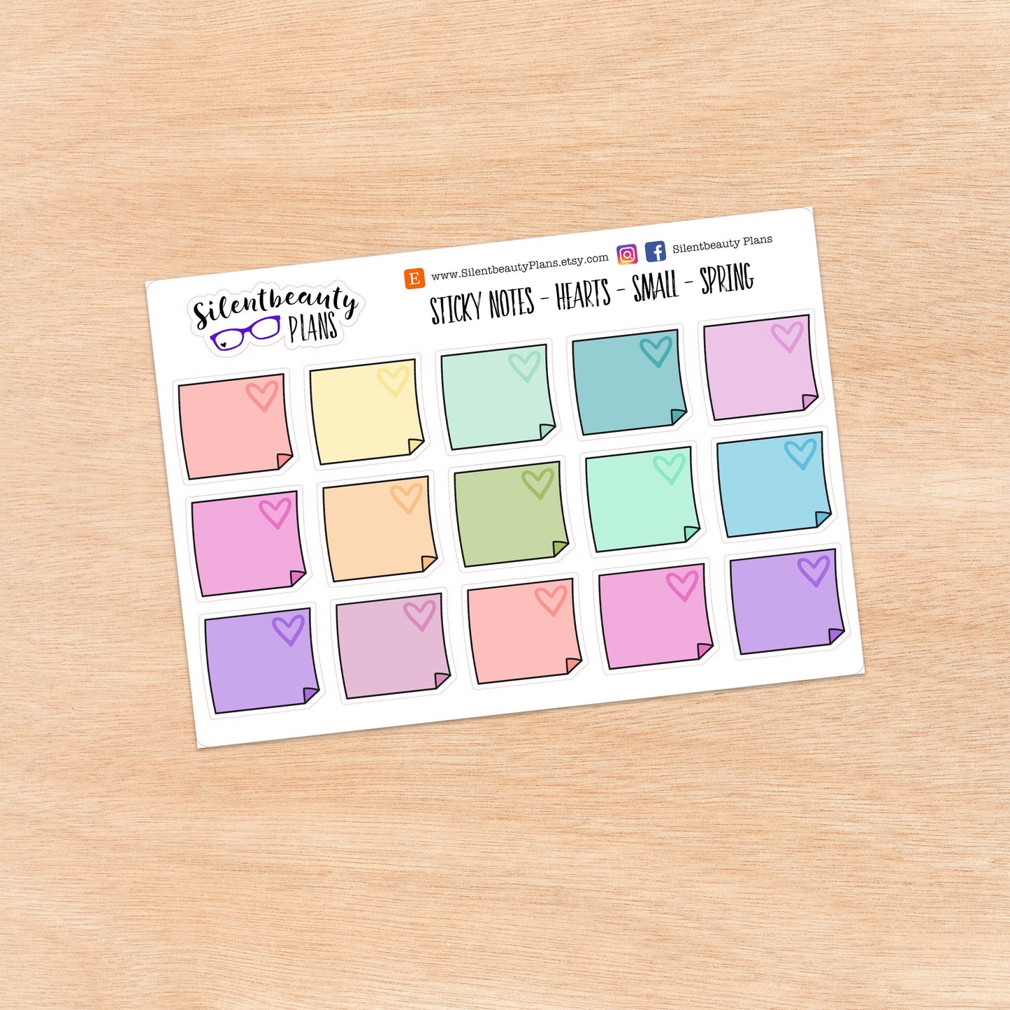 Small Sticky Note Stickers - 4 Colour Options