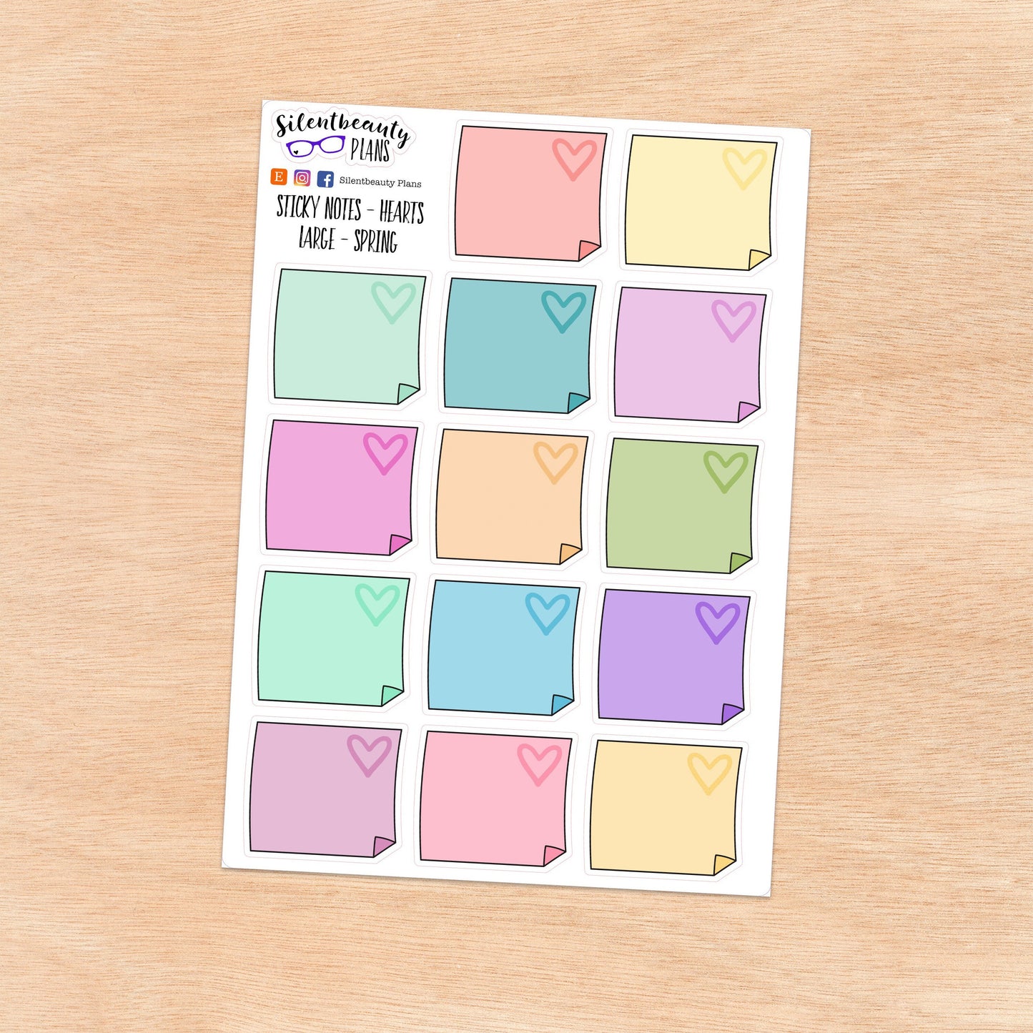 Large Sticky Note Stickers | 4 Colour Options