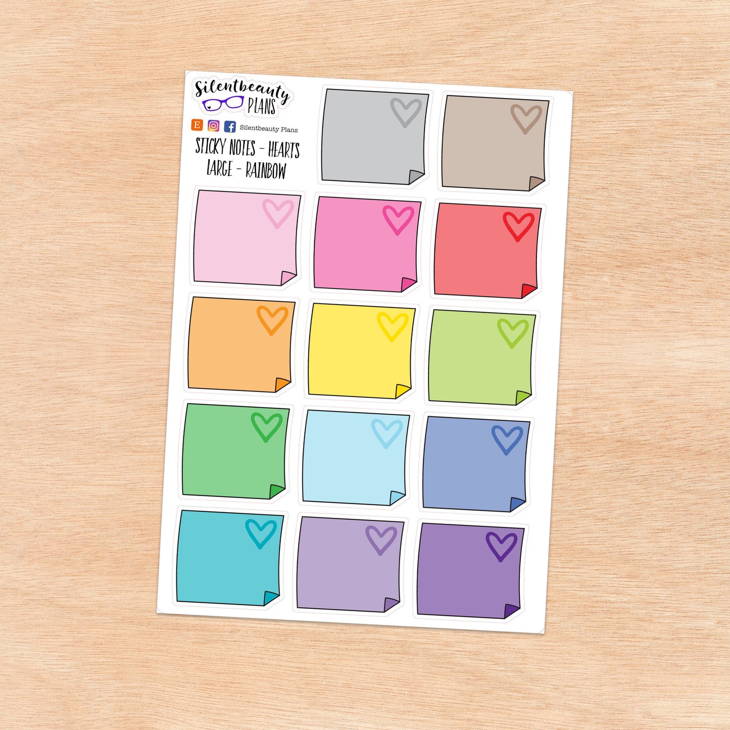 Large Sticky Note Stickers | 4 Colour Options