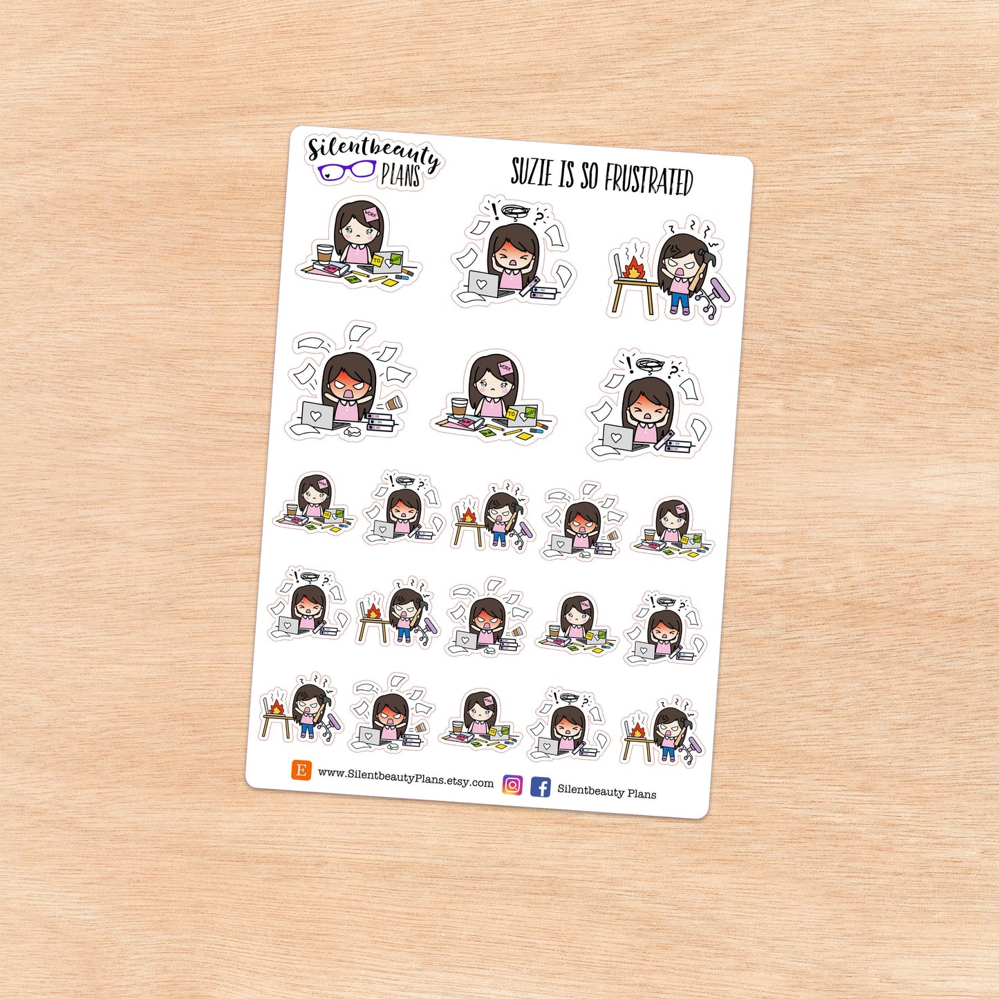 Suzie is So Frustrated - Cute Girl Stickers