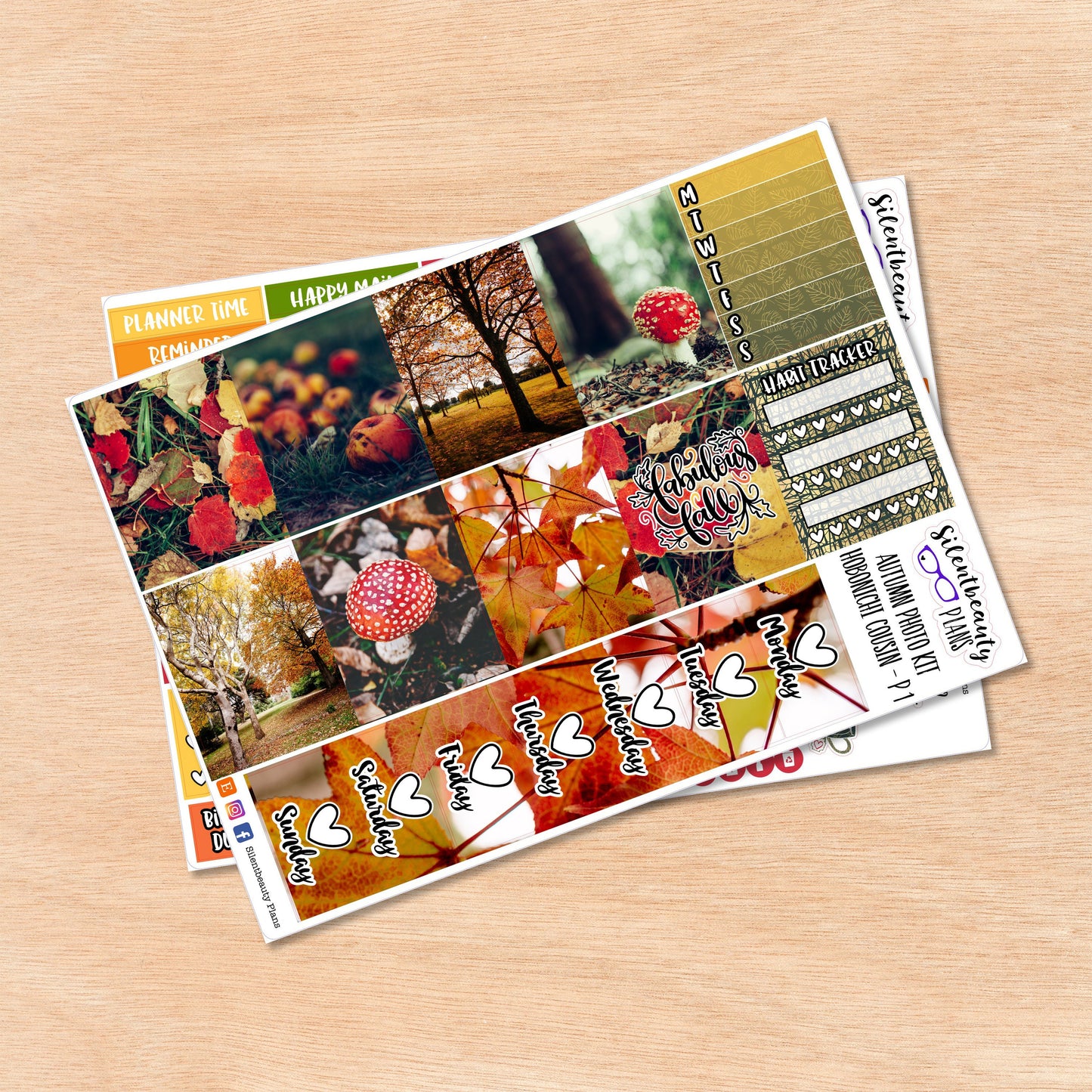 Autumn Photo Weekly Sticker Kit | Hobonichi Cousin | 2 Format Options